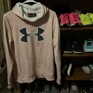 UA PINK COWL NECK HOODED  LOOSE- FITTING SWEATSHIRT